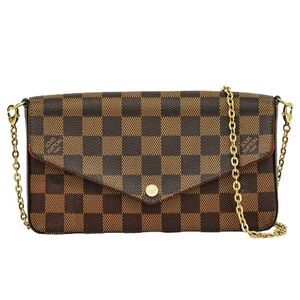 Louis Vuitton LV Pochette Felicie Damier Ebene 2WAY Shoulder Bag
